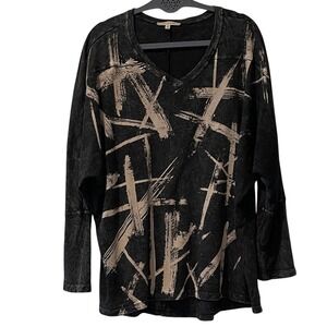 Jess & Jane Black and Tan Women's Top 1X